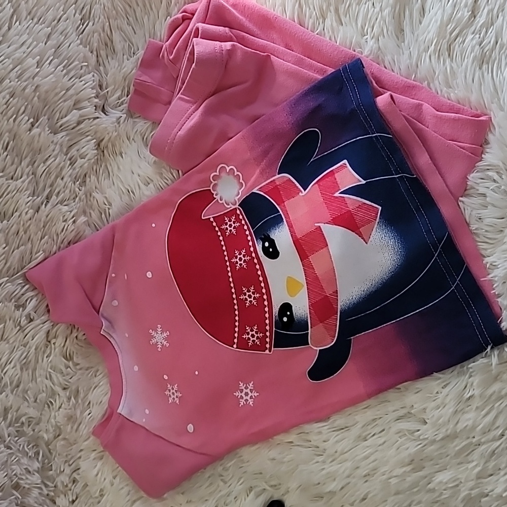 Girls Pajama's, Pj's, Penguin, Size 5, Kirkland